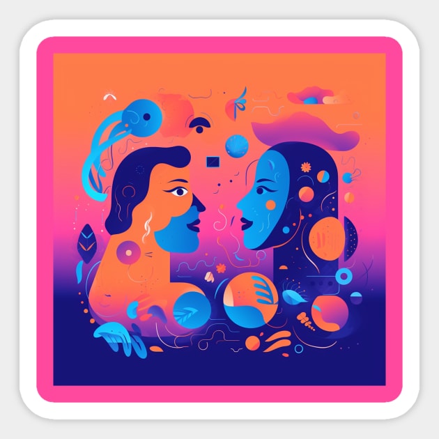 Illustration of conversation with artificial intelligence Sticker by KOTYA